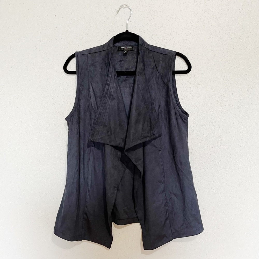 Romeo & Juliet Suede Vest Navy Blue Size Medium